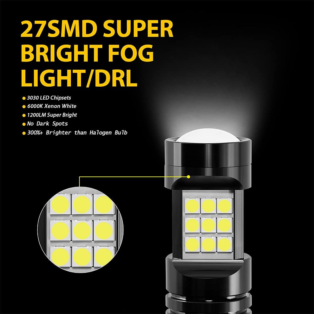 のんち‼︎ FOG LEDバルブ H8/H11/H16タイプ 2900K LEDフォグランプ バブル H8/H11/H16 LED バルブ 7.5W/SMD特大5面